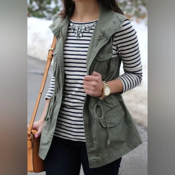 ✨Ashley Olive Green Utility Vest - Picture 4 of 6